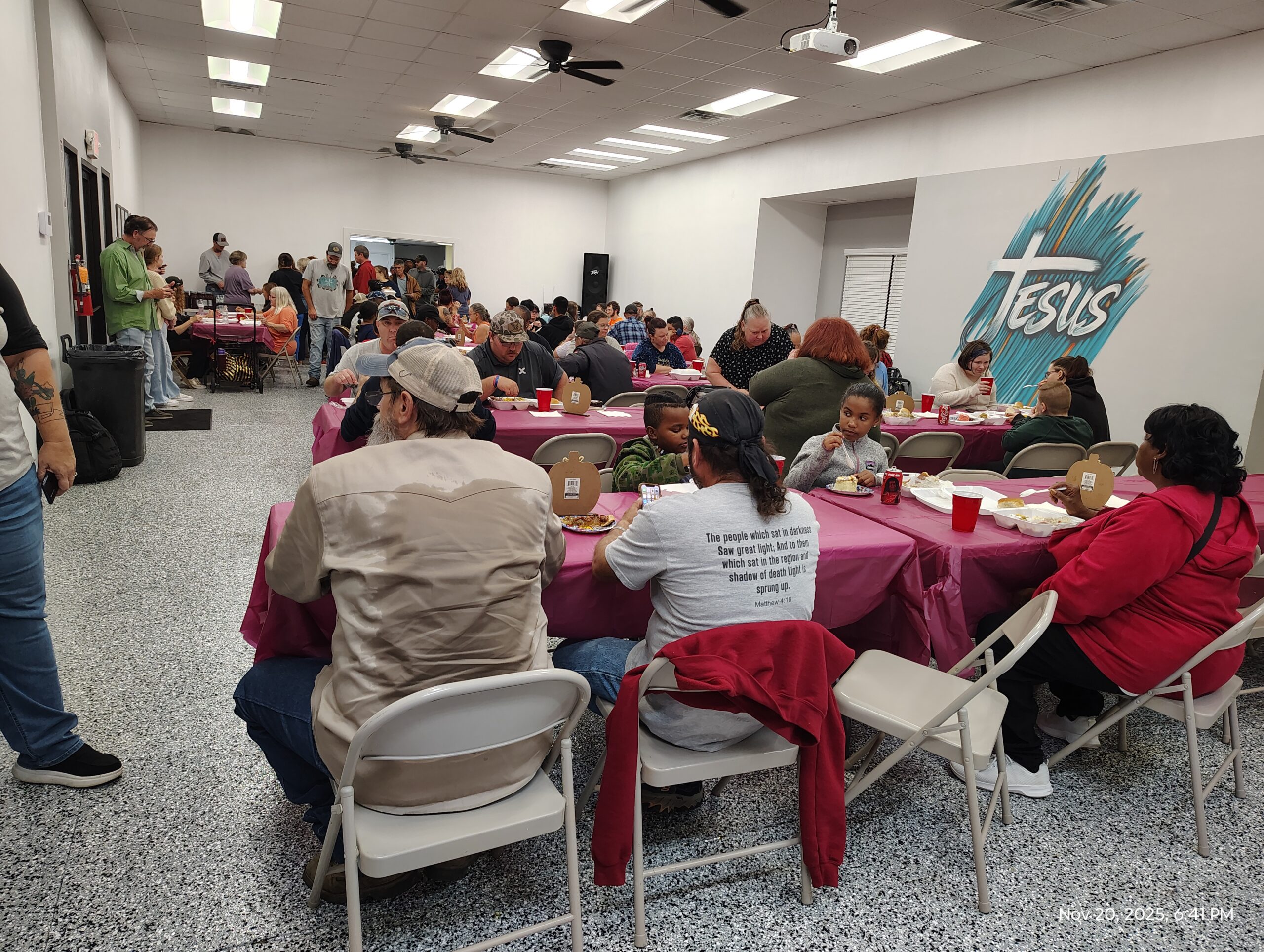 Neighbors sharing a community meal at Inner City Ministries.